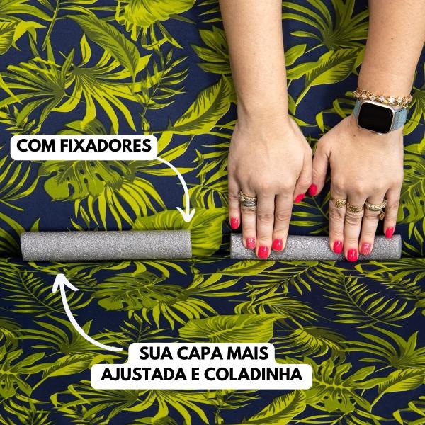 Imagem de Capa de Sofá Coladinha Estampada 2 e 3 Lugares Com Fixador Costura Reforçada 