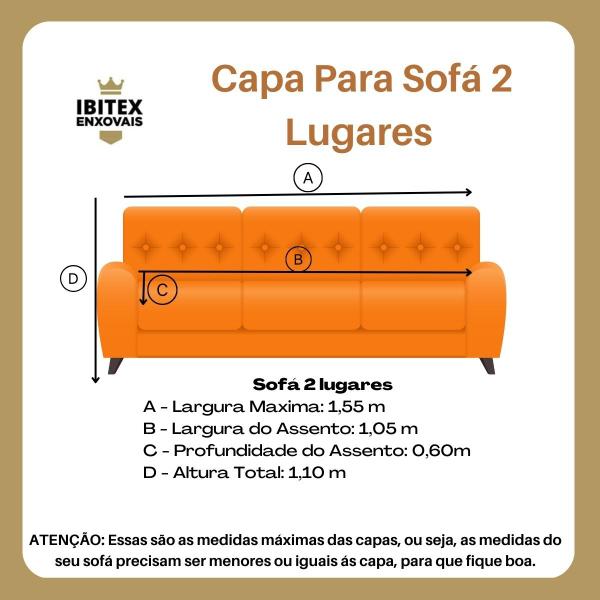 Imagem de Capa de Sofá Coladinha Estampada 2 Lugares com FIxador Costura Resistnete