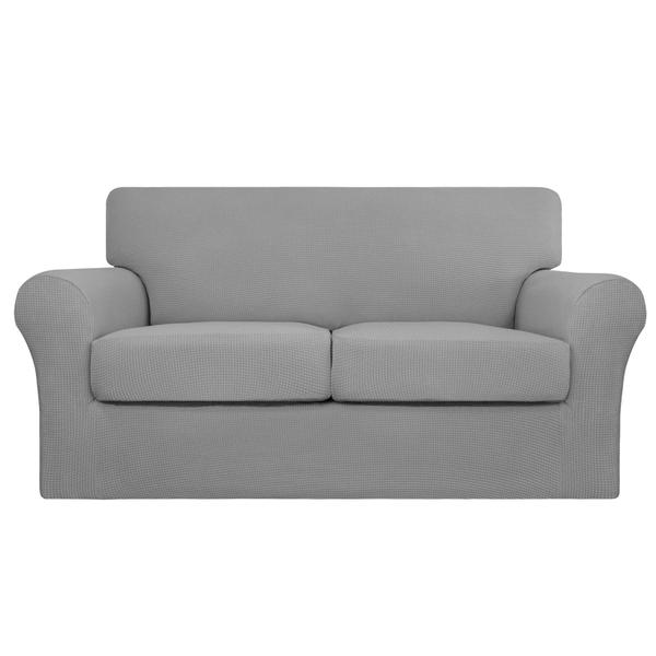 Imagem de Capa de sofá Easy-Going Stretch para Loveseat cinza claro