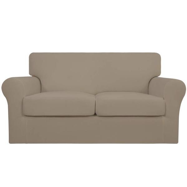 Imagem de Capa de sofá elástica e fácil de usar para Loveseat Natural