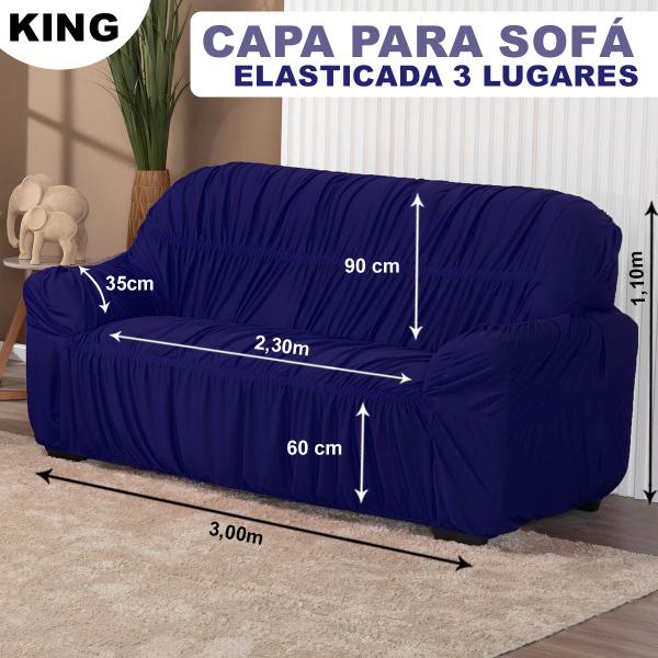 Imagem de Capa De Sofá Elasticada 3 Lugares King Protetor Royal