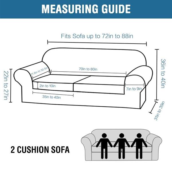 Imagem de Capa de sofá H.VERSAILTEX de 3 peças elástica para sofá de 2 almofadas