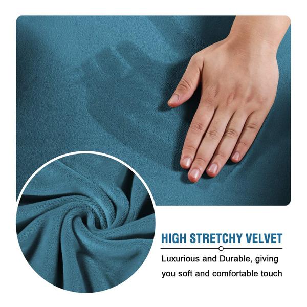 Imagem de Capa de sofá H.VERSAILTEX Modern Velvet Plush 4 peças azul