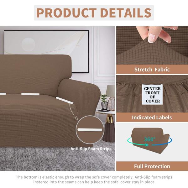 Imagem de Capa de sofá impermeável Loveseat Easy-Going Dual Sofa Camel