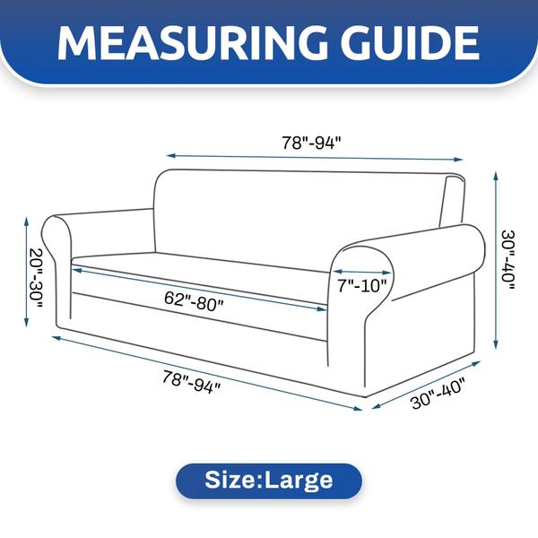 Imagem de Capa de sofá KEKUOU Stretch para sofá de 3 almofadas de 200-240 cm