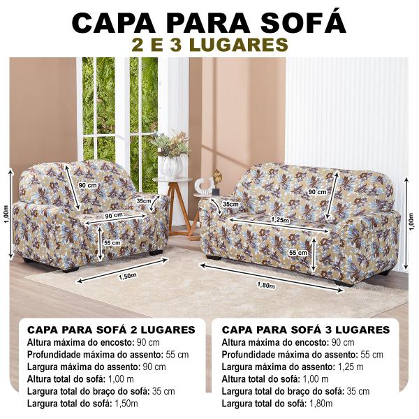 Imagem de Capa De Sofa Lisa 2 E 3 Lugares Malha Gel Estampas Variadas