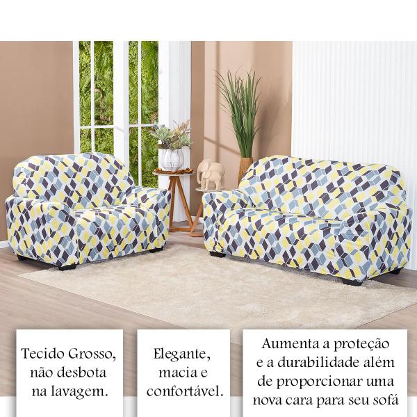 Imagem de Capa De Sofa Lisa 2 E 3 Lugares Malha Gel Estampas Variadas