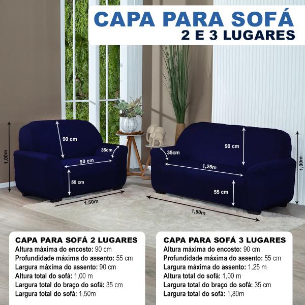 Imagem de Capa De Sofa Lisa 2 E 3 Lugares Malha Gel Várias Cores