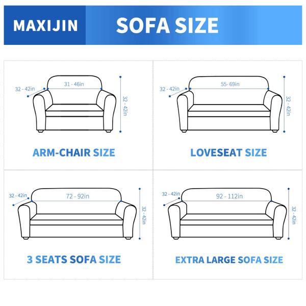 Imagem de Capa de sofá MAXIJIN Super Stretch para sofá de 3 almofadas azul marinho