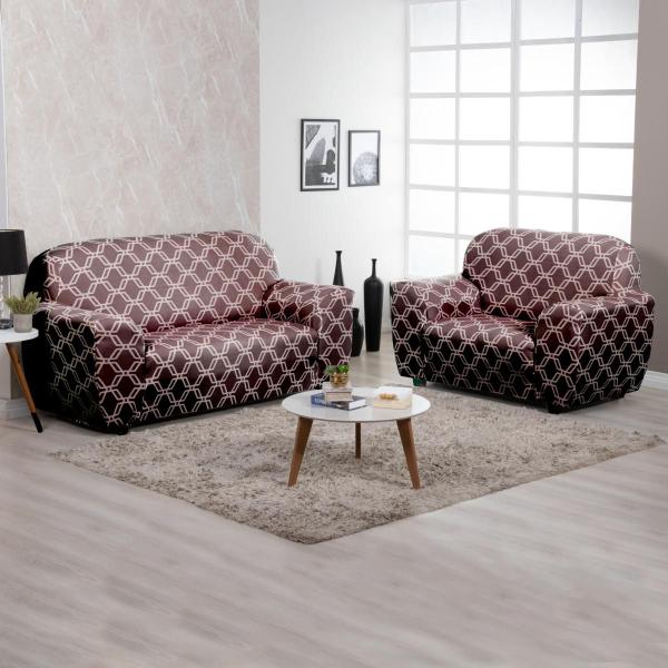 Imagem de Capa De Sofa Moderna 2 Lugares Geo Tabaco Luxo Envio Rápido