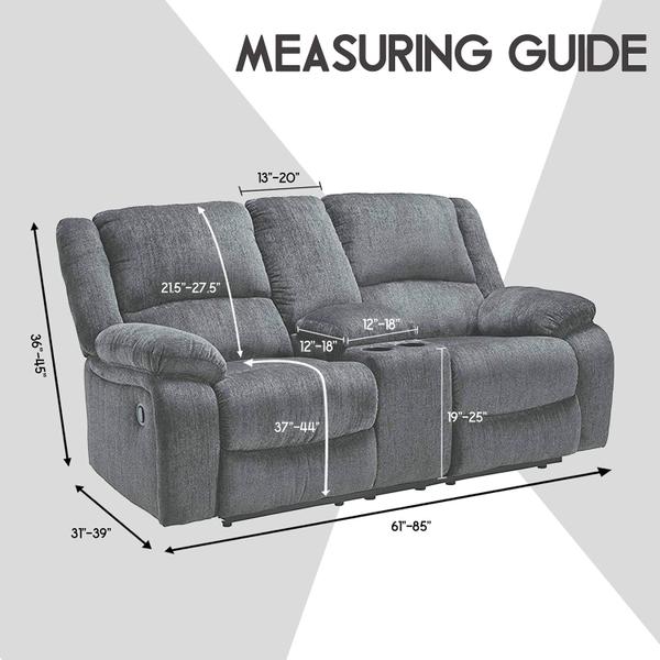 Imagem de Capa de sofá reclinável Love Seat ULTICOR de 8 peças de veludo cinza