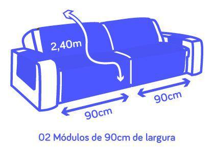 Imagem de Capa de sofá retrátil e reclinável modulos de até 1,80m + dupla face + matelado + porta objetos