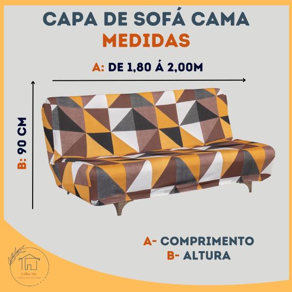 Imagem de Capa De Sofá Sem Apoio De Braço Fundas De Futon Estampada Moderna 3 Lugares 1,80 A 2,00m Malha Helanca