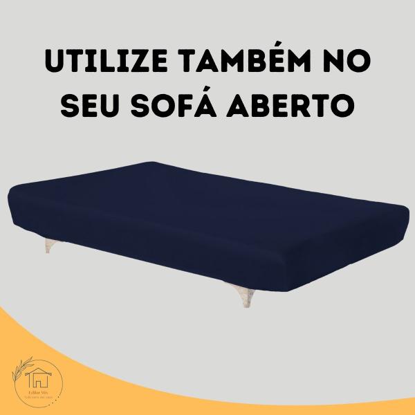 Imagem de Capa De Sofá Sem Apoio De Braço Modelo Fundas De Futon Malha Gel Premium 2 Lugares 1,20 A 1,40m