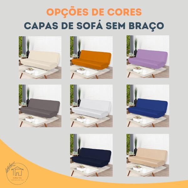 Imagem de Capa De Sofá Sem Apoio De Braço Modelo Fundas De Futon Malha Gel Premium 2 Lugares 1,20 A 1,40m