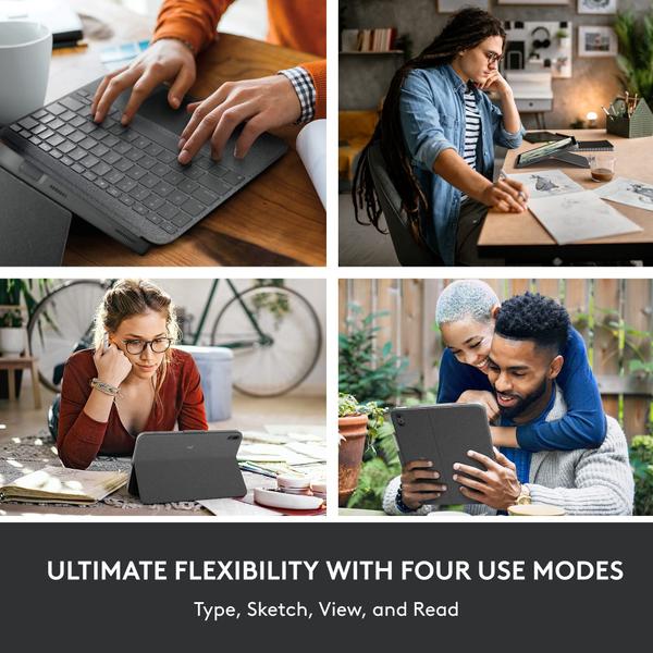 Imagem de Capa de teclado Logitech Combo Touch para iPad de 10ª geração cinza