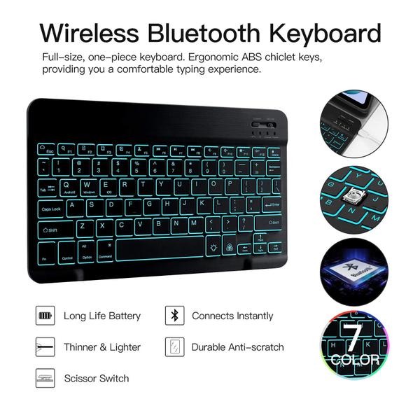 Imagem de Capa de teclado retroiluminada sem fio para Samsung Galaxy Tab S7 11 - Design destacável