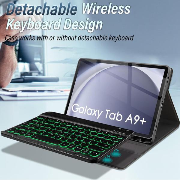 Imagem de Capa de teclado Wineecy Backlit para Samsung Galaxy Tab A9+ 11"