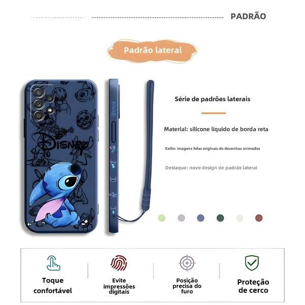 Imagem de Capa de Telefone Disney Stitch Baby para Samsung Galaxy A - Capa Líquida Quadrada