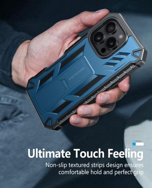 Imagem de Capa de telefone FNTCASE para iPhone 16 Pro-Max com suporte azul