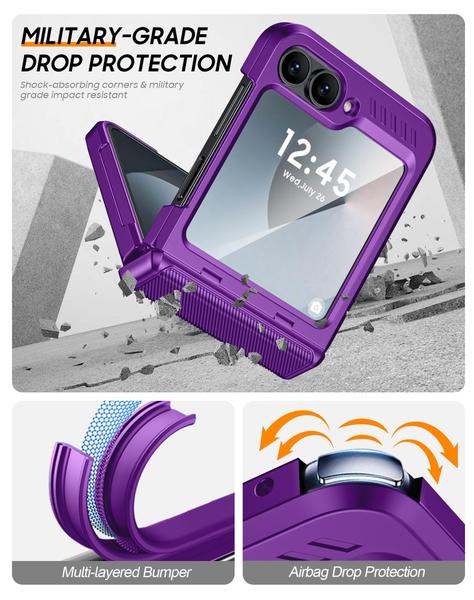 Imagem de Capa de telefone Vizvera para Samsung Galaxy Z Flip 6 com protetor de tela