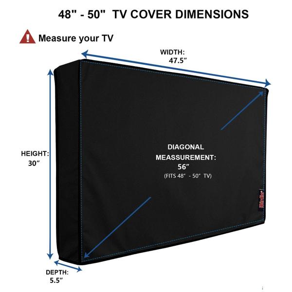 Imagem de Capa de TV iBirdie Outdoor 48-50 polegadas preta à prova de intempéries