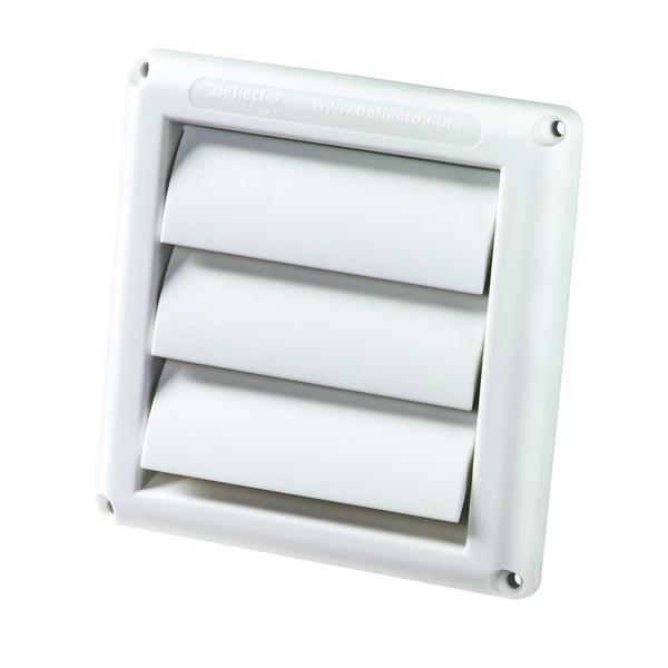 Imagem de Capa de ventilação de secador ao ar livre Deflecto Supurr-Vent Louvered, capuz de 4", branco (HS4W/18)