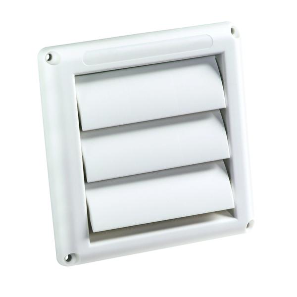 Imagem de Capa de ventilação de secador ao ar livre Deflecto Supurr-Vent Louvered, capuz de 4", branco (HS4W/18)