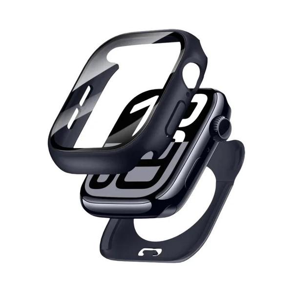 Capa De Vidro Temperado À Prova d'Água 360 Graus Para Apple Watch Series 7 6 5 4 3 2 1 SE 44mm 42mm - NONE