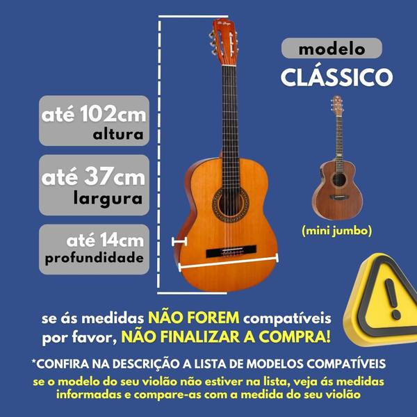 Imagem de Capa De Violão Preta Clássico Acolchoada Ultra Premium Pelúcia Marrom