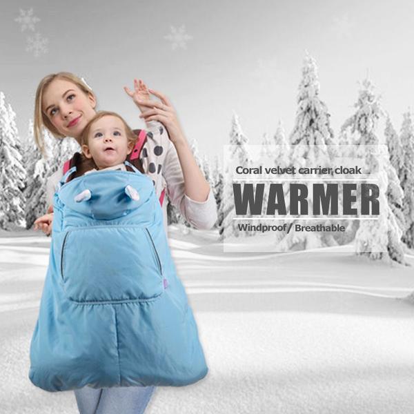 Imagem de Capa do portador de bebê Inverno Mais Quente Capa Infant Windbreaker Cobrir Waterproof Velvet Coat Mochila Sling Sleeping Bag Mantle Mochilas & Portadores (Azul)