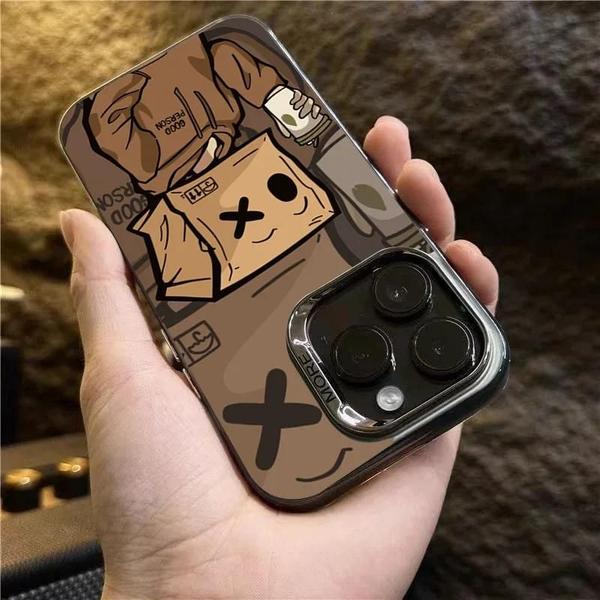 Imagem de Capa Dura para iPhone 15 Pro Max/14/13 - Desenho de Homem de Papel