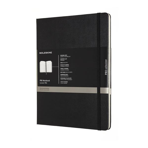 Imagem de Capa dura preta para notebook Moleskine Professional XL