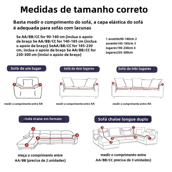 Imagem de Capa Elástica de Sofá em Lã Polar - para 1, 2, 3 ou 4 Lugares