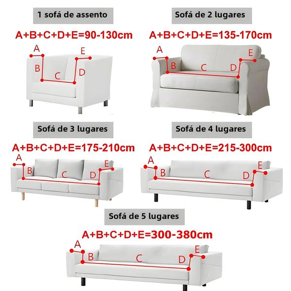 Imagem de Capa Elástica de Sofá Jacquard - Para Sofás de 1, 2, 3 e 4 Lugares em Formato L