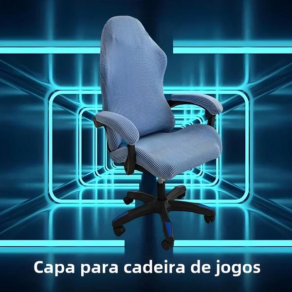 Imagem de Capa Elástica Universal para Cadeira de Jogos - Compatível com Assento e Encosto de Braço