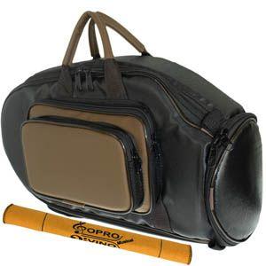 Imagem de Capa Flugelhorn Couro Pvc Preto e Marrom Emborrachado Pelúcia Protection Bags