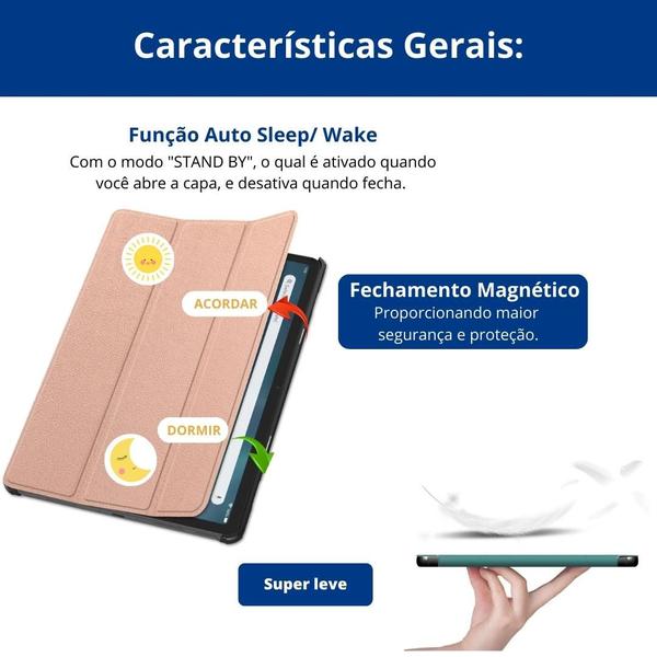 Imagem de Capa Função Auto Sleep/ Wake Para Samsung Galaxy Tab S9 Plus