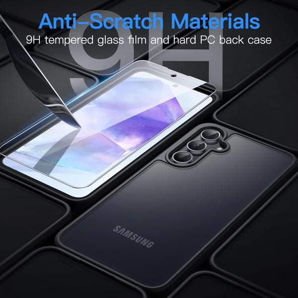 Imagem de Capa JeTech 3 em 1 fosca com 2 vidros Samsung Galaxy A55 5G