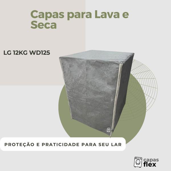 Capa lava e seca lg 12kg wd125 impermeável flex - Capas Flex Imagem de Capa lava e seca lg 12kg wd125 impermeável flex