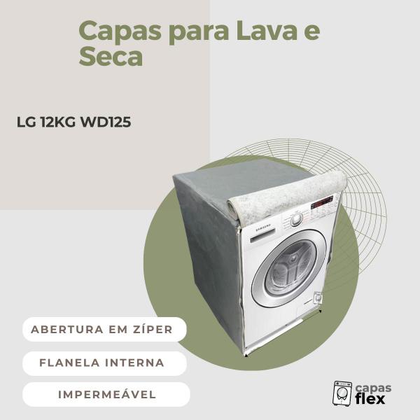 Capa lava e seca lg 12kg wd125 impermeável flex - Capas Flex Imagem de Capa lava e seca lg 12kg wd125 impermeável flex