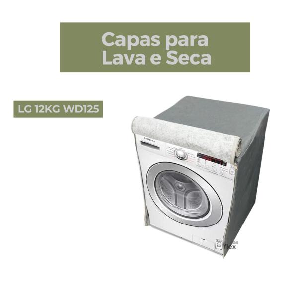 Capa lava e seca lg 12kg wd125 impermeável flex - Capas Flex Imagem de Capa lava e seca lg 12kg wd125 impermeável flex