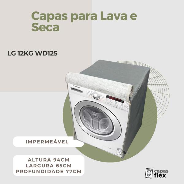 Capa lava e seca lg 12kg wd125 impermeável flex - Capas Flex Imagem de Capa lava e seca lg 12kg wd125 impermeável flex