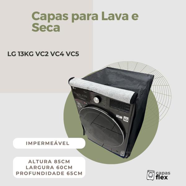 Imagem de Capa lava e seca lg 13kg vc2 vc4 vc5 impermeável flex