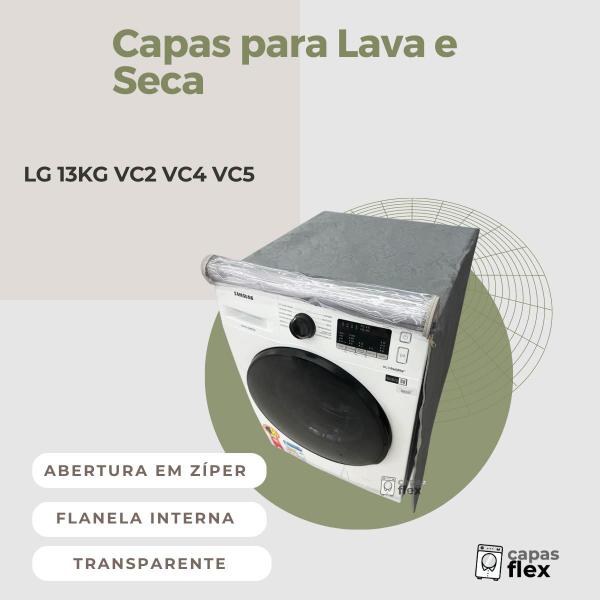 Imagem de Capa lava e seca lg 13kg vc2 vc4 vc5 transparente flex