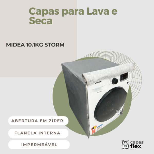Capa lava e seca midea 10.1kg storm impermeável flex - Capas Flex Imagem de Capa lava e seca midea 10.1kg storm impermeável flex