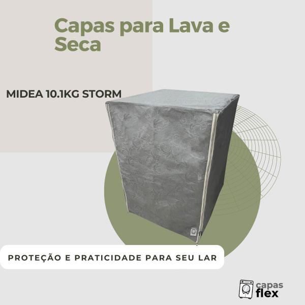 Capa lava e seca midea 10.1kg storm impermeável flex - Capas Flex Imagem de Capa lava e seca midea 10.1kg storm impermeável flex