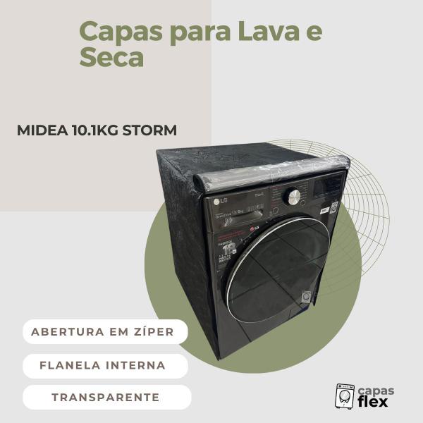 Capa lava e seca midea 10.1kg storm transparente flex - Capas Flex Imagem de Capa lava e seca midea 10.1kg storm transparente flex