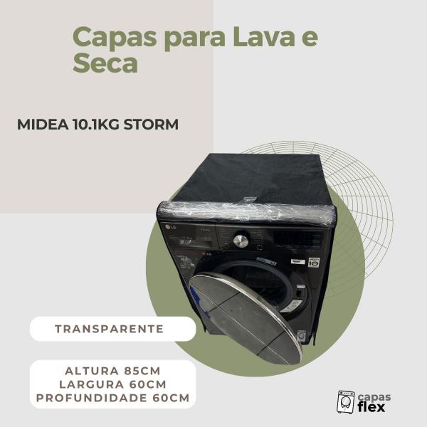 Capa lava e seca midea 10.1kg storm transparente flex - Capas Flex Imagem de Capa lava e seca midea 10.1kg storm transparente flex