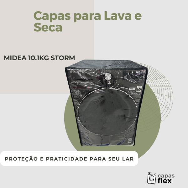 Capa lava e seca midea 10.1kg storm transparente flex - Capas Flex Imagem de Capa lava e seca midea 10.1kg storm transparente flex